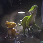 Dilong vs Aquilops episode logo